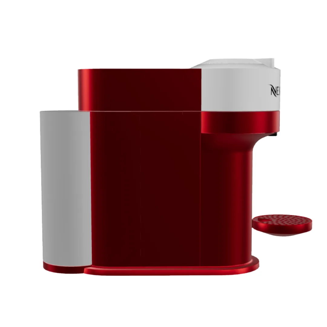 Foto de la cafetera roja, vista superior